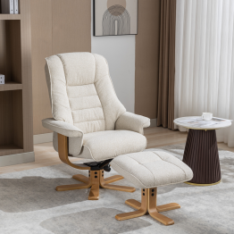 Sardinia Recliner Chair & Footstool in Hessian 